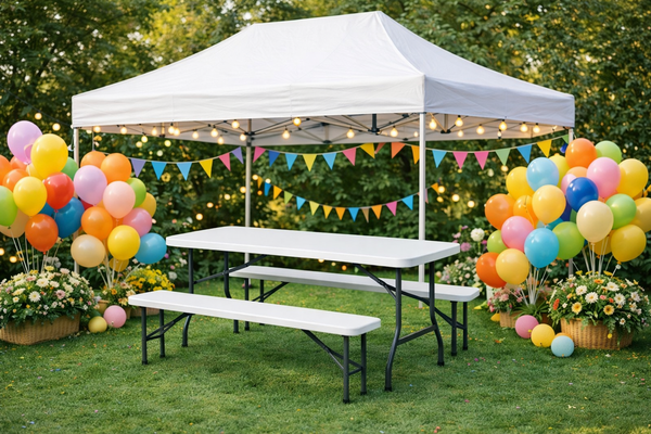 Barnum, mange-debout, table & banc pliants